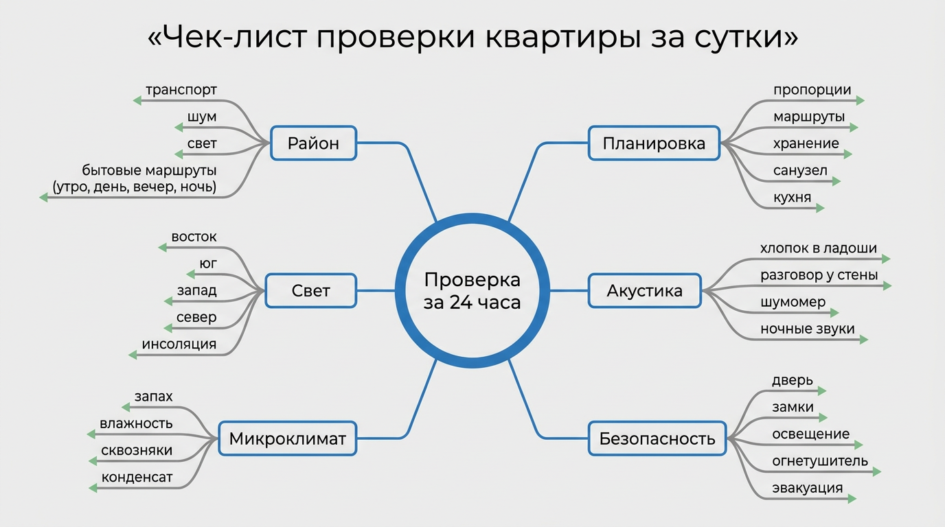 Чек-лист роверки квартиры за сутки